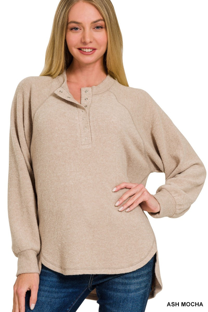 Oversized henley sweater best sale