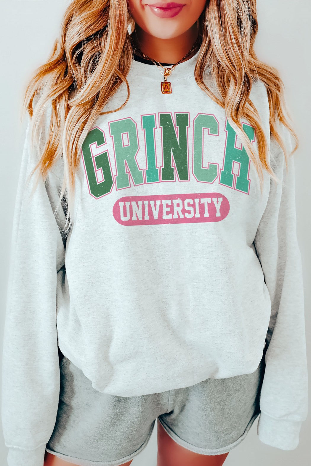 ASH GRINCH UNIVERSITY Oversized Graphic Sweatshirt