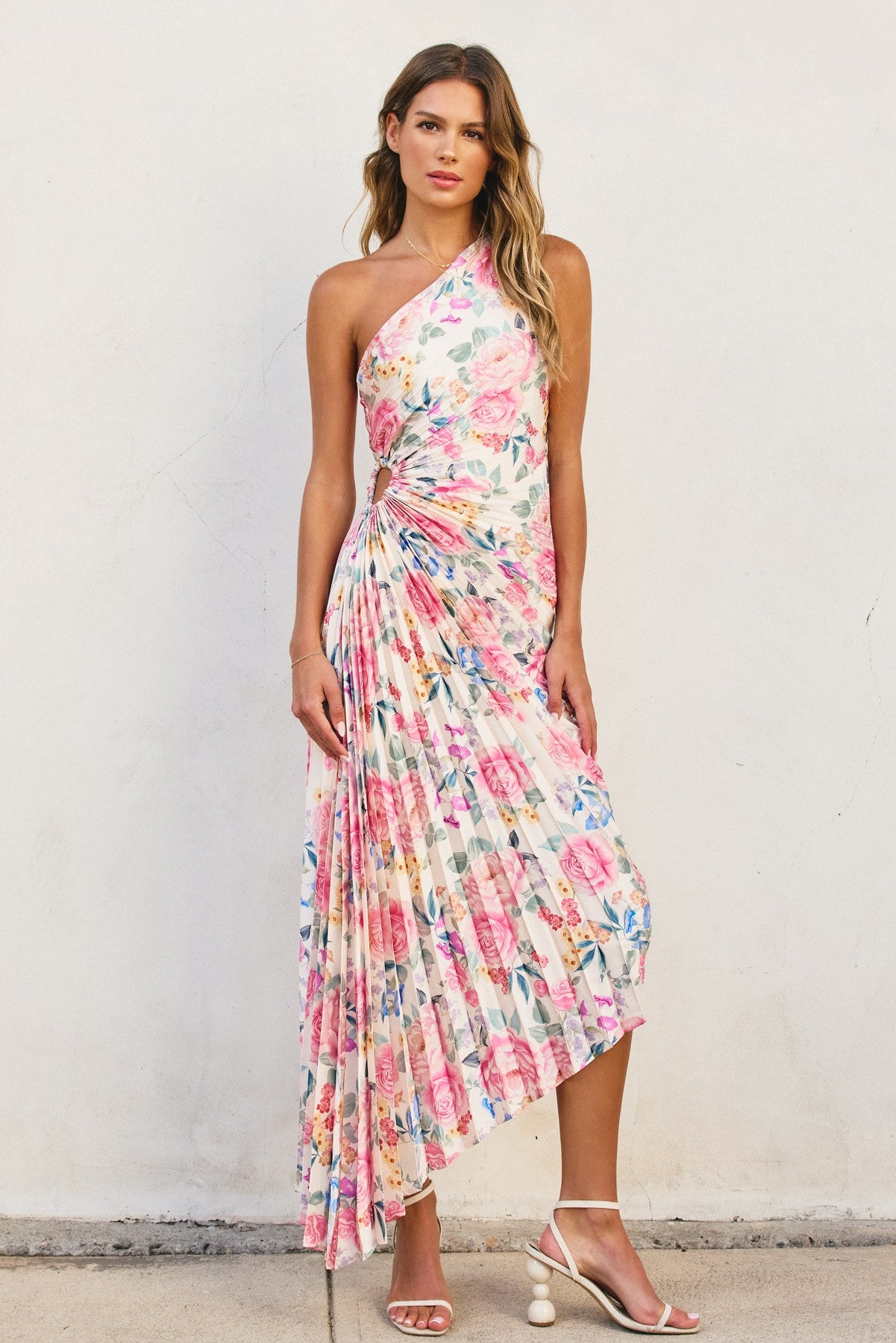 sofia asymmetrical ls maxi dress SOFIA ASYMMETRICAL LONG SLEEVE MAXI DRESS - LIME