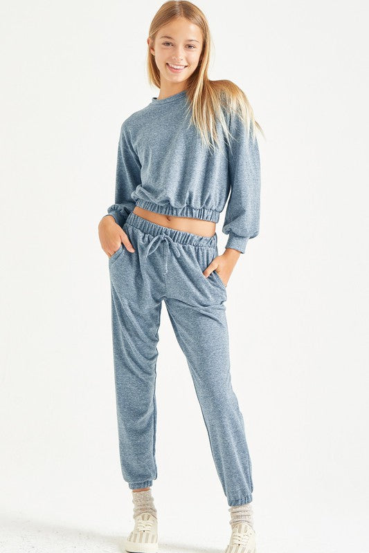 Jogger Fille Blue Seven – Taille 14 Ans – Violet – Taille élastique, Poches – Très Bon état