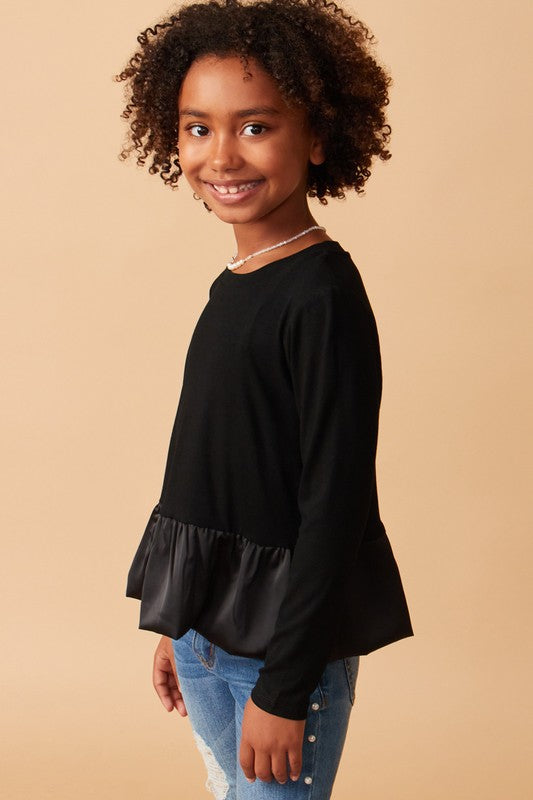 ruffle hem peplum top