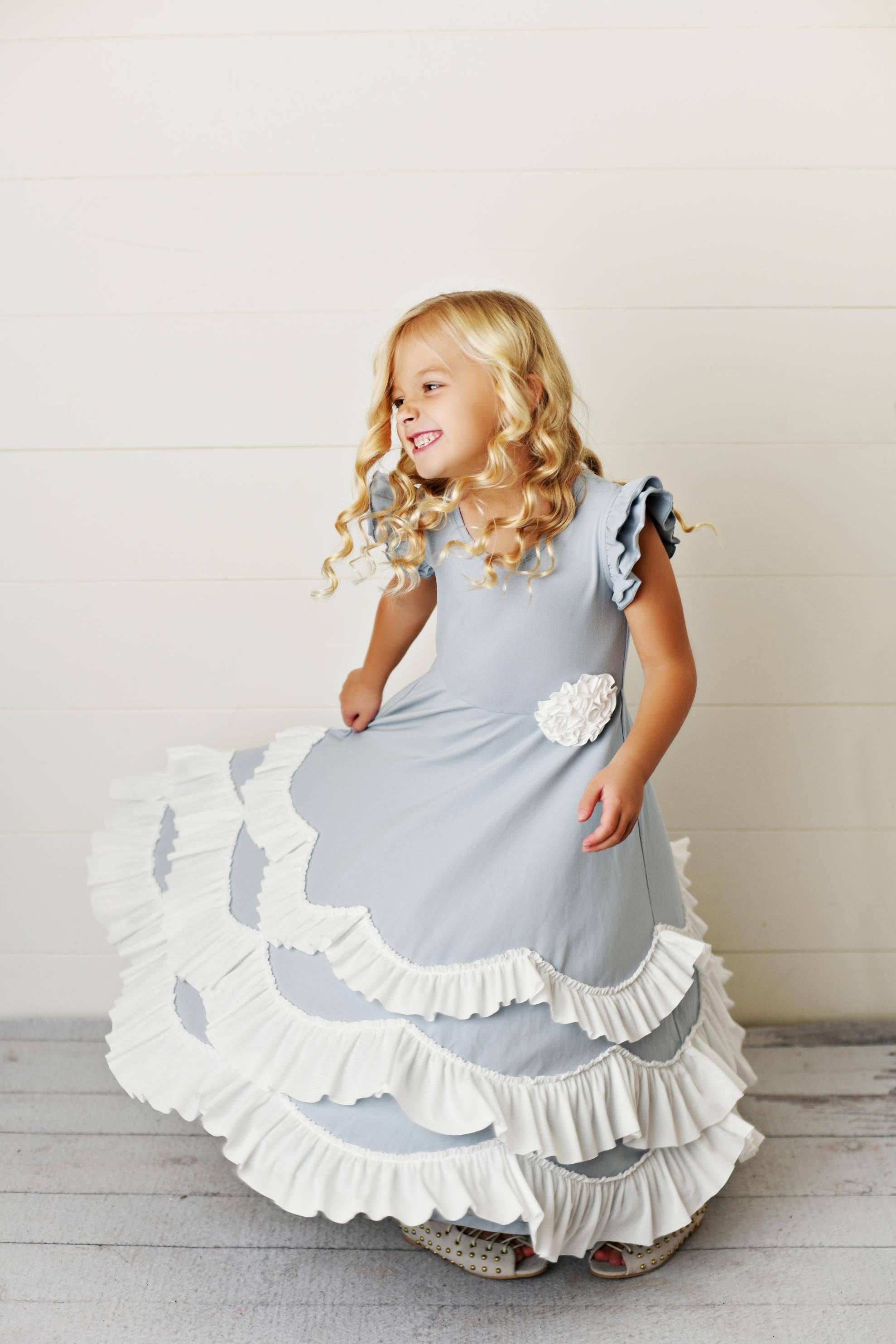 girly maxi dress Girls maxi dress with ruffle details – Sofi Stella Women's & Children's  Boutique