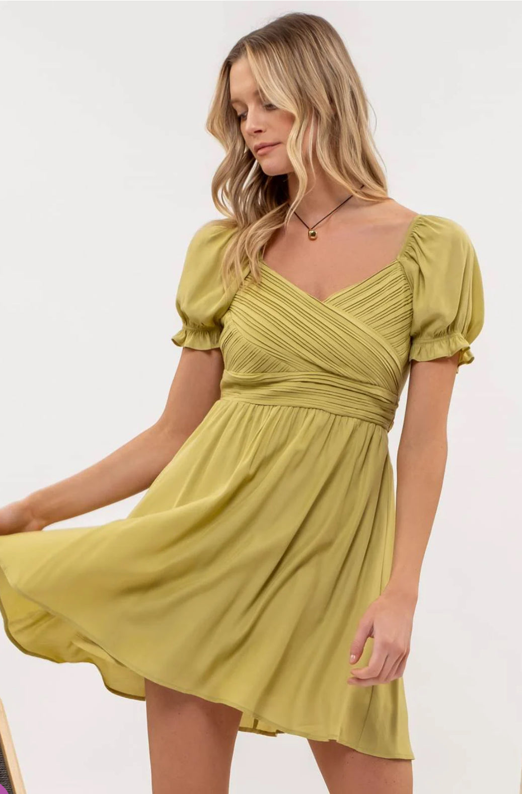 Kiwi pleated tie back dress  Sofi Stella Women's & Children's Boutique