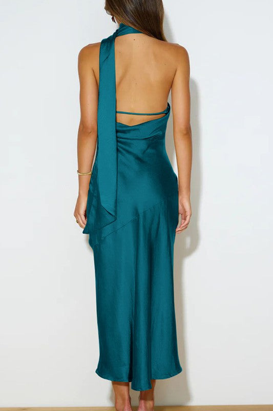 white christmas dresses Teal Satin Dress Split Cocktail Midi Dress – Sofi Stella Women's &  Children's Boutique