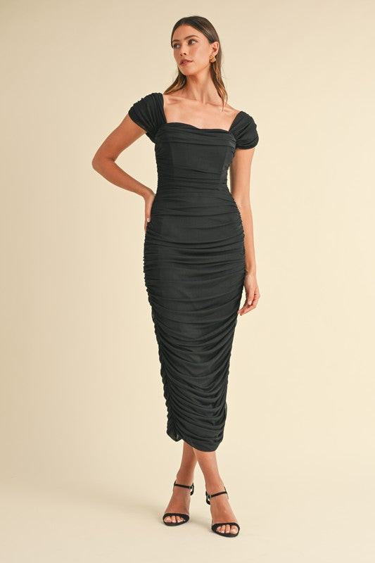 BLACK MESH TUBE OFF SHOULDER DETAIL BODYCON DRESS – Sofi Stella Women's &  Children's Boutique