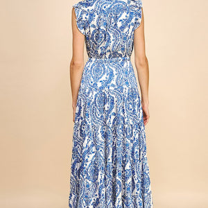 Blue Paisley Maxi Dress
