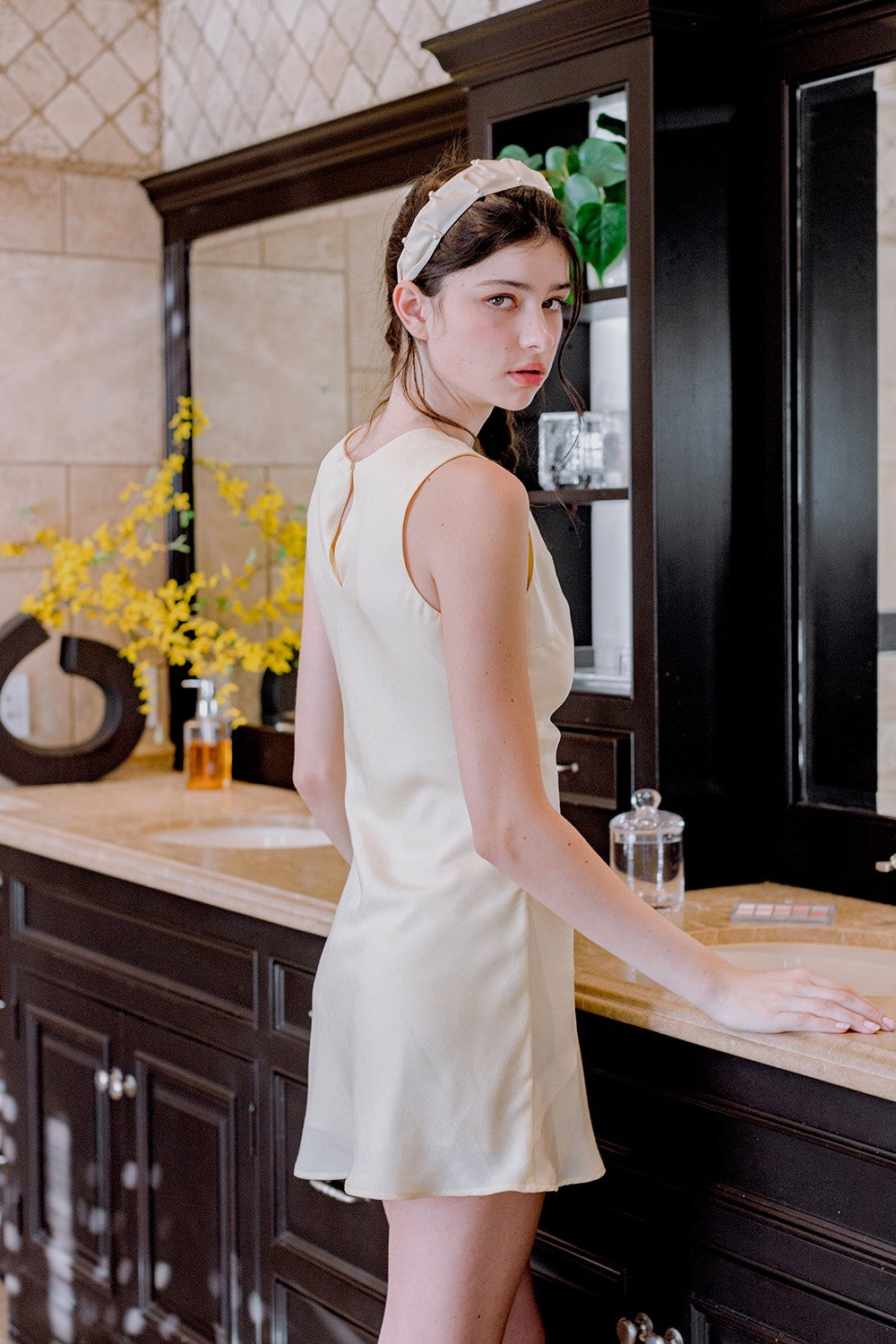 white christmas dresses Yellow Floral Sequins Knee Length Prom Dress, Off The Shoulder Evening Party Dress US 6 / Yellow