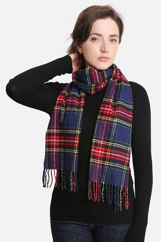 Plaid checked scarf, 8 colors.