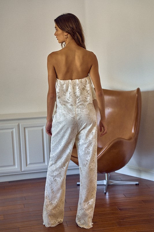Cream lace jumpsuit – Sofi Stella Women's & Children's Boutique