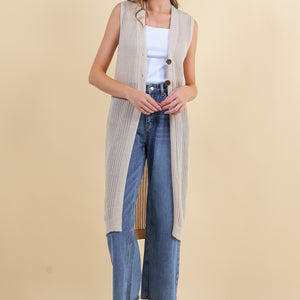 V neck cardigan vest