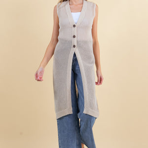 V neck cardigan vest