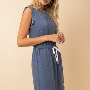 Sleeveless Drawstring Mini Dress