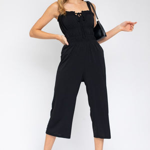 Sleeveless Drawstring Cropped Jumpsuit