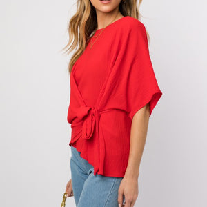 3/4 Sleeve Side Tie Top