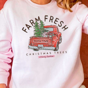 FARM FRESH CHRISTMAS TREES GRAPHIC SWEATSHIRT