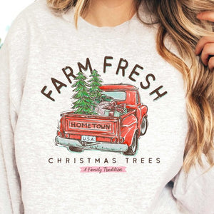 FARM FRESH CHRISTMAS TREES GRAPHIC SWEATSHIRT