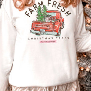 FARM FRESH CHRISTMAS TREES GRAPHIC SWEATSHIRT