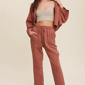 Long Sleeve Button Down and Long Pants Sets