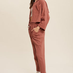 Long Sleeve Button Down and Long Pants Sets