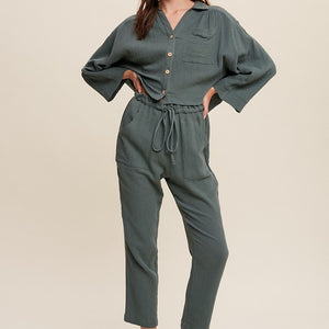 Long Sleeve Button Down and Long Pants Sets