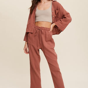 Long Sleeve Button Down and Long Pants Sets