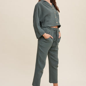 Long Sleeve Button Down and Long Pants Sets