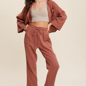 Long Sleeve Button Down and Long Pants Sets