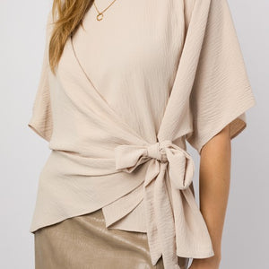 3/4 Sleeve Side Tie Top