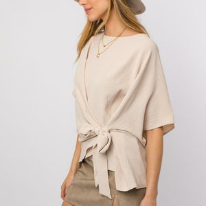 3/4 Sleeve Side Tie Top