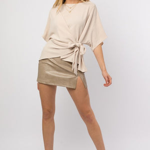 3/4 Sleeve Side Tie Top