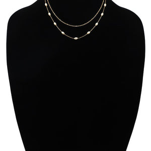 Classic oval pearl chain necklace GOLD OR SILVER