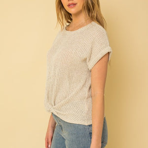 Short Sleeve Bottom Twist Top