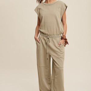 Athleisure French Terry Loose Jogger Jumpsuit