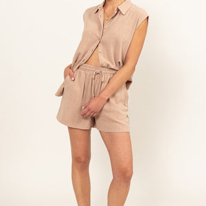 Linen Shirt and Shorts Set