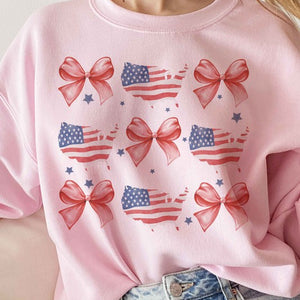 AMERICAN COQUETTE BOW GRAPHIC SWEATSHIRT