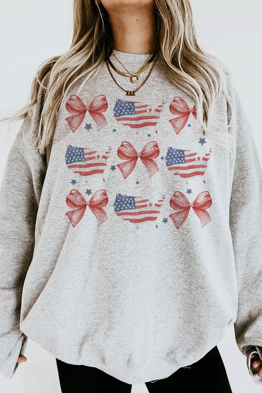 AMERICAN COQUETTE BOW GRAPHIC SWEATSHIRT