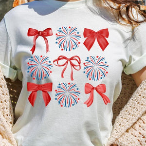 Coquette Fireworks and Bows Graphic T Shirts