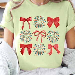 Coquette Fireworks and Bows Graphic T Shirts