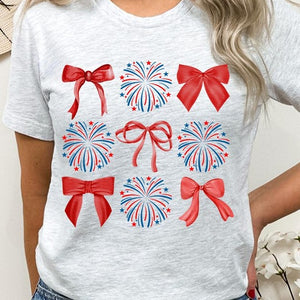 Coquette Fireworks and Bows Graphic T Shirts