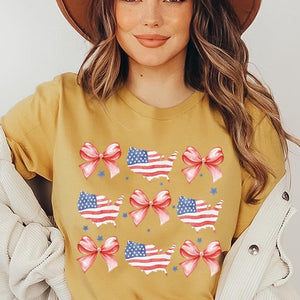 Coquette Flag and Bow Graphic T Shirts