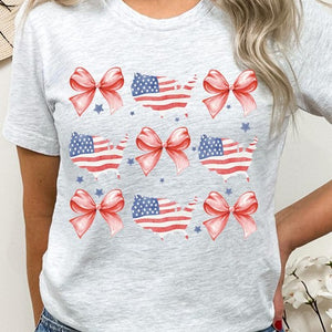 Coquette Flag and Bow Graphic T Shirts