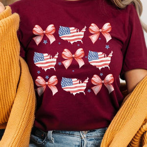 Coquette Flag and Bow Graphic T Shirts