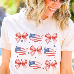 Coquette Flag and Bow Graphic T Shirts