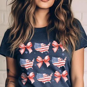 Coquette Flag and Bow Graphic T Shirts