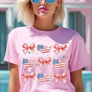 Coquette Flag and Bow Graphic T Shirts