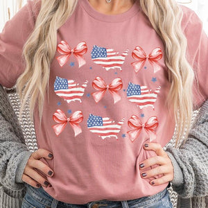 Coquette Flag and Bow Graphic T Shirts