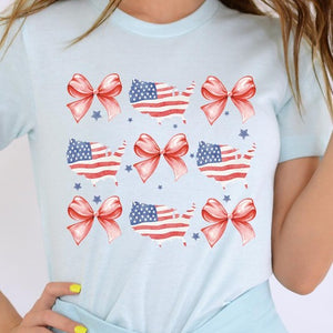 Coquette Flag and Bow Graphic T Shirts