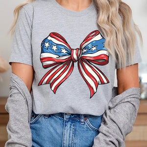 Coquette American Flag Bow Graphic T Shirts