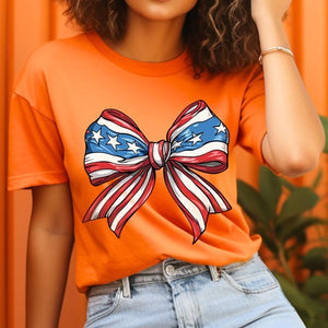 Coquette American Flag Bow Graphic T Shirts