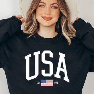 USA Est 1776 Graphic Fleece Sweatshirts